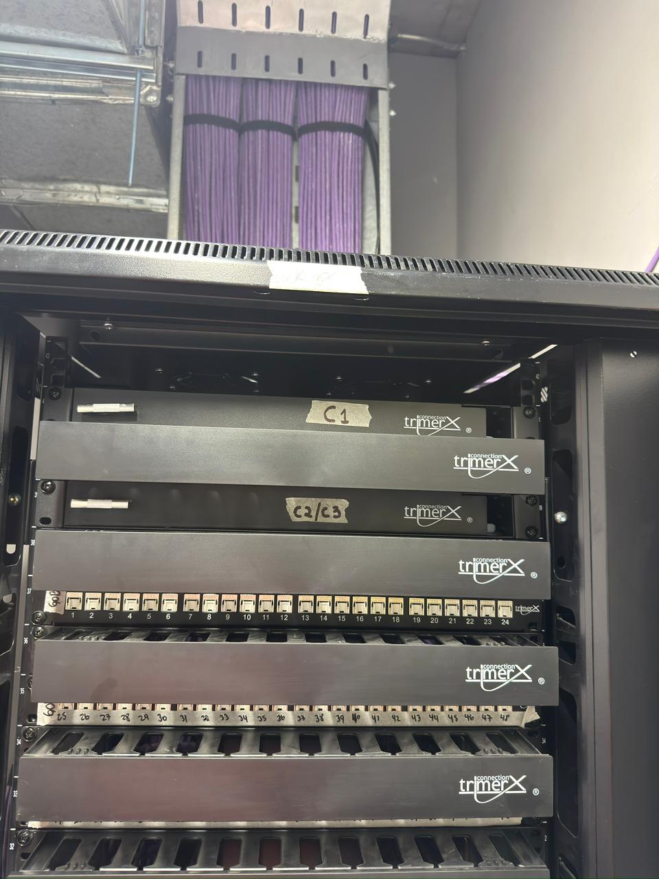 Central de cableado estructurado organizada